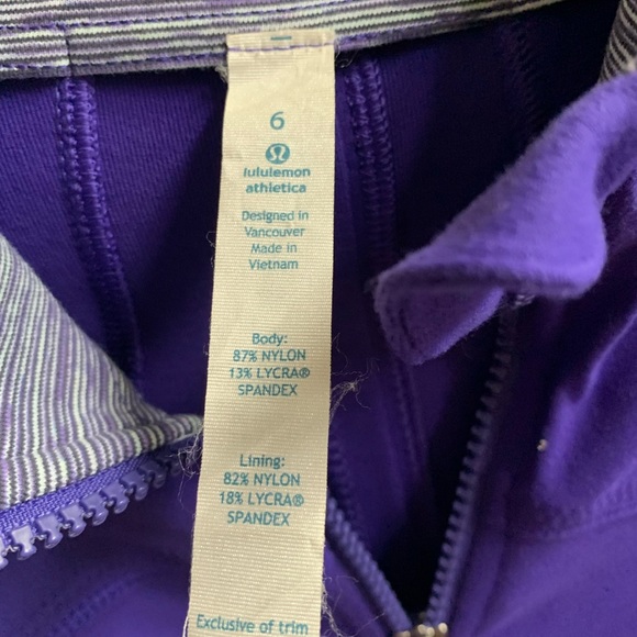 Lululemon purple long sleeve zip up size 6 - Picture 4 of 7